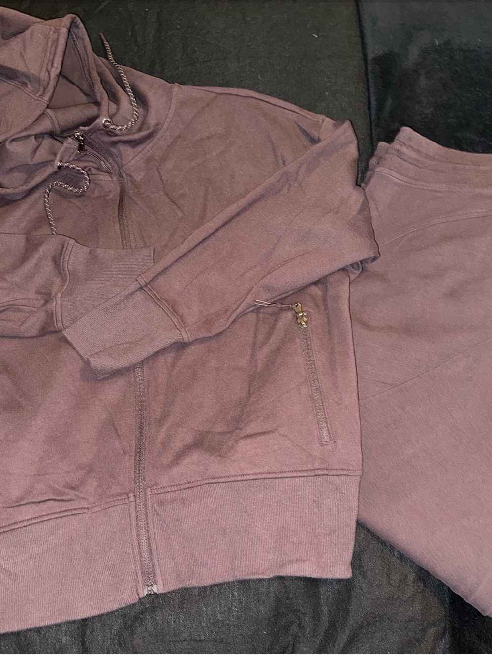 Old Navy Plum-Fig Dynamic Active Fleece Zip Hoodie & Jogger Set